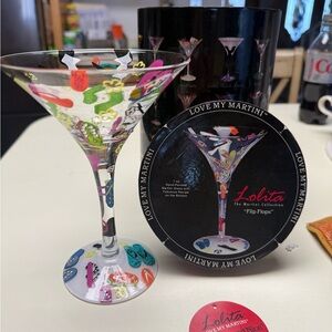 Lolita Flip Flop Martini Glass with Colorful Design
